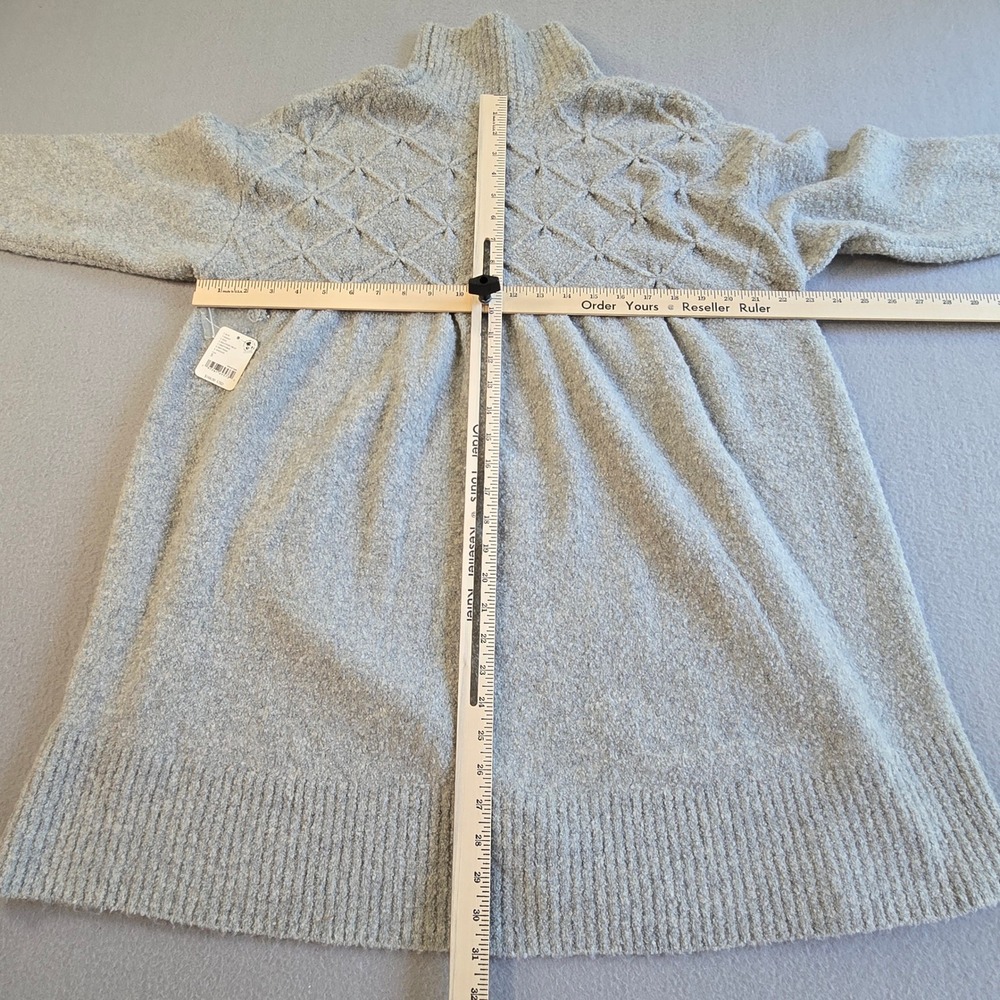 Free People Sweater Dress Womens Small Heather Gray Smocked Mock Neck OB1778065 - Picture 8 of 8